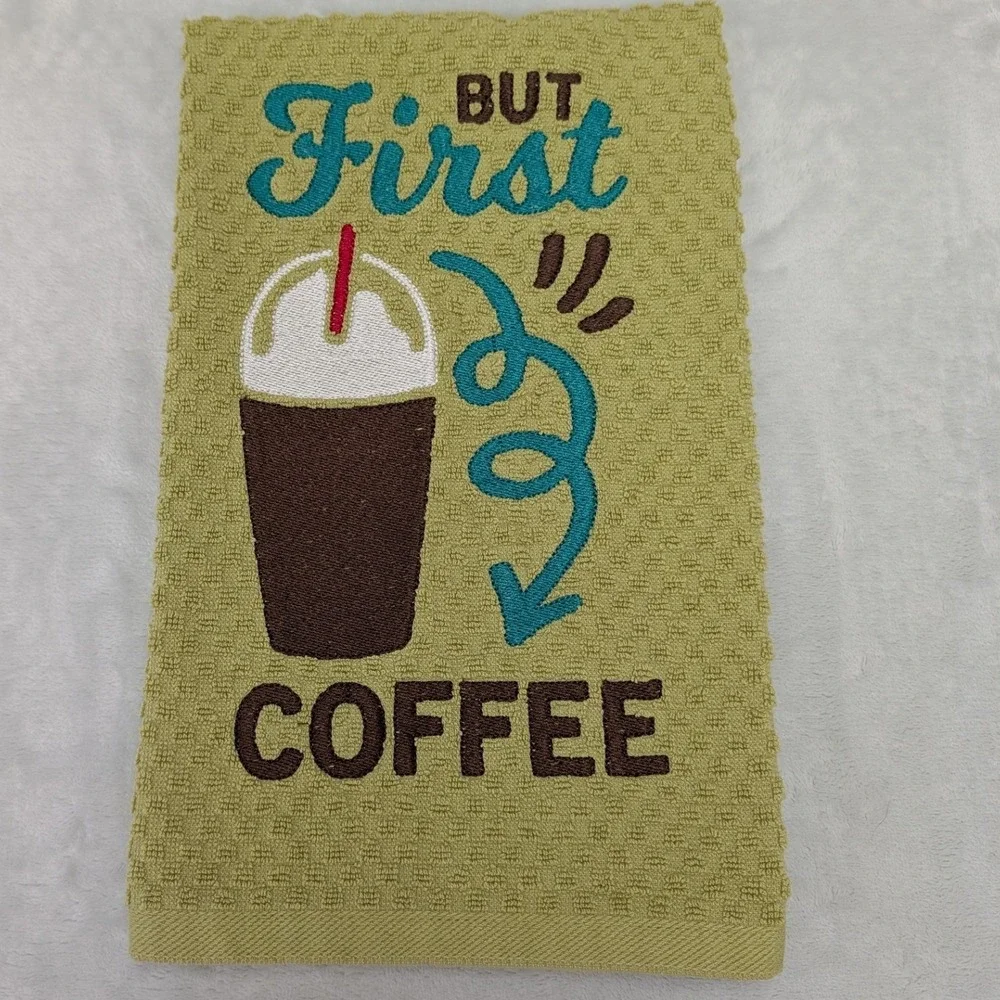 But First Coffee Kitchen Bath Bar Hand Towel Coffee Theme Kitchens